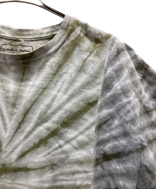 Rebuild by Needles（リビルドバイニードルス）Rebuild by Needles (リビルドバイニードルス) 再構築タイダイTシャツ カーキ サイズ:Lの古着・服飾アイテム