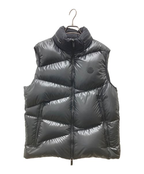 MONCLER（モンクレール）MONCLER (モンクレール) ロゴ ラバーワッペン ダウンベスト ブラック サイズ:2の古着・服飾アイテム
