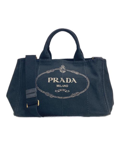 PRADA（プラダ）PRADA (プラダ) カナパデニム2wayトートバッグ ブラックの古着・服飾アイテム