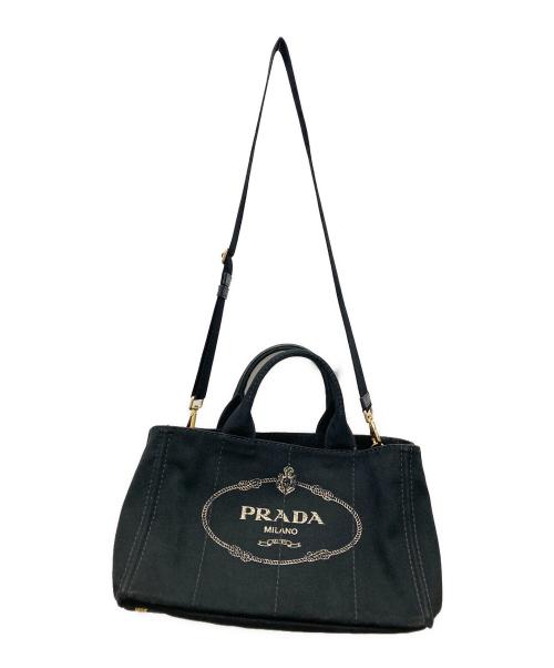PRADA（プラダ）PRADA (プラダ) カナパデニム2wayトートバッグ ブラックの古着・服飾アイテム