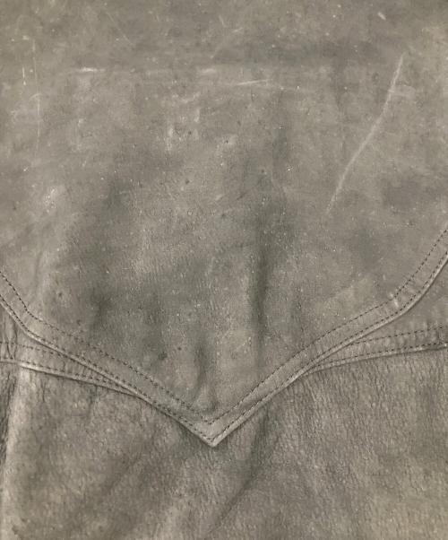 5351 pour les hommes（5351プールオム）5351 pour les hommes (5351プールオム) カウレザーウエスタンシャツジャケット ブラック サイズ:1の古着・服飾アイテム