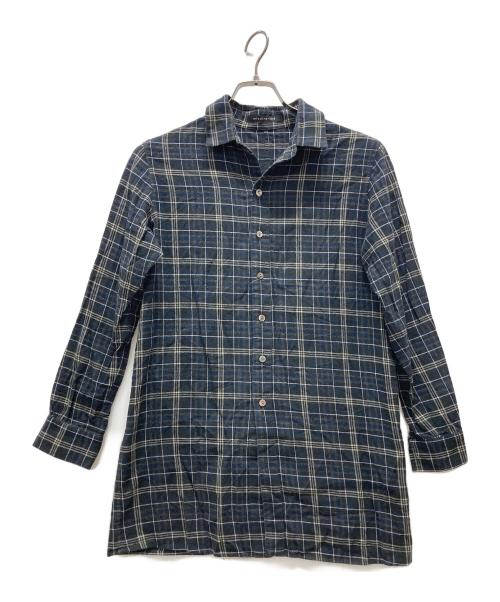 mizuiro-ind（ミズイロインド）mizuiro-ind (ミズイロインド) チェックネルシャツ ネイビー×グレー サイズ:表記無しの古着・服飾アイテム