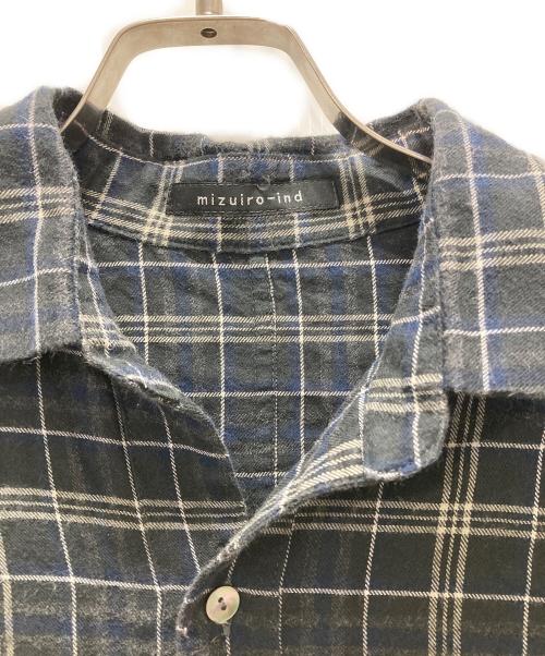 mizuiro-ind（ミズイロインド）mizuiro-ind (ミズイロインド) チェックネルシャツ ネイビー×グレー サイズ:表記無しの古着・服飾アイテム