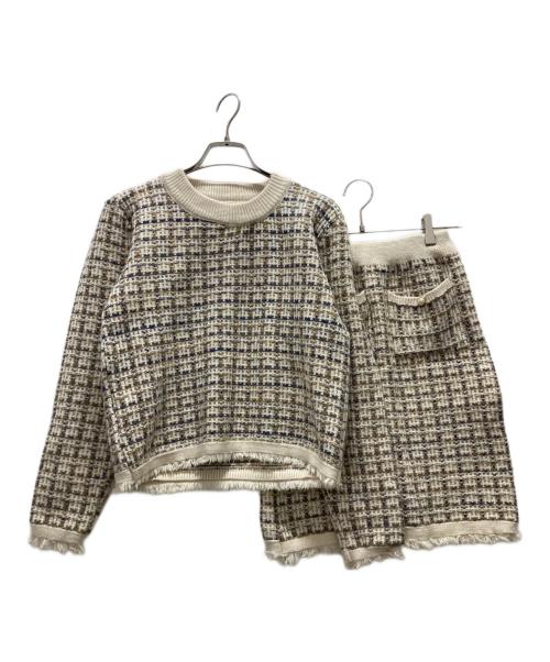 Bibiy.（ビビィ）Bibiy. (ビビィ) ツイードスウェードセットアップ アイボリー サイズ:FREEの古着・服飾アイテム