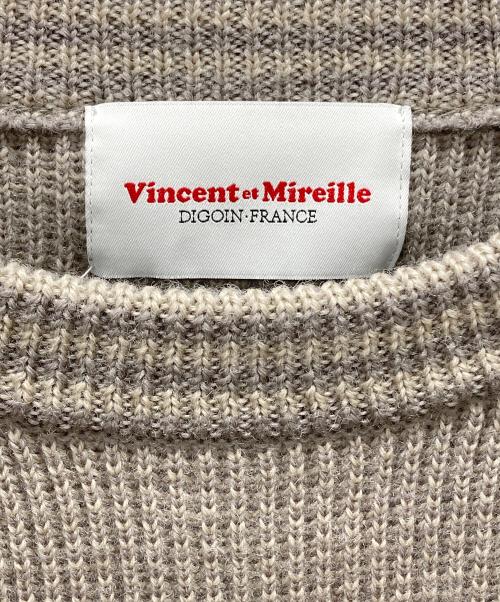 VINCENT ET MIREILLE（ヴァンソンエミレイユ）Vincent et Mireille (ヴァンソンエミレイユ) 8Gauge Aze crew neck sweater ベージュ サイズ:Lの古着・服飾アイテム