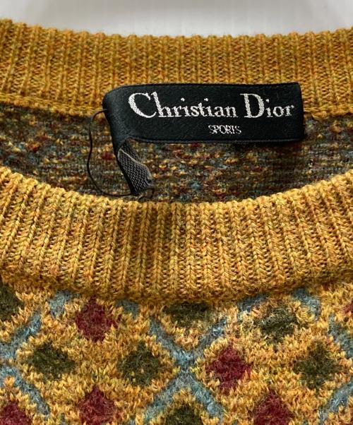 Christian Dior Sports（クリスチャン ディオールスポーツ）Christian Dior Sports (クリスチャン ディオールスポーツ) 古着ダイヤ柄ニット ブラウン サイズ:表記なしの古着・服飾アイテム