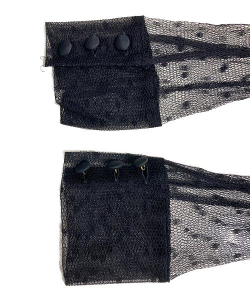 RED VALENTINO（レッドヴァレンティノ）RED VALENTINO (レッドヴァレンティノ) チュール袖デザインワンピース ブラック サイズ:40の古着・服飾アイテム