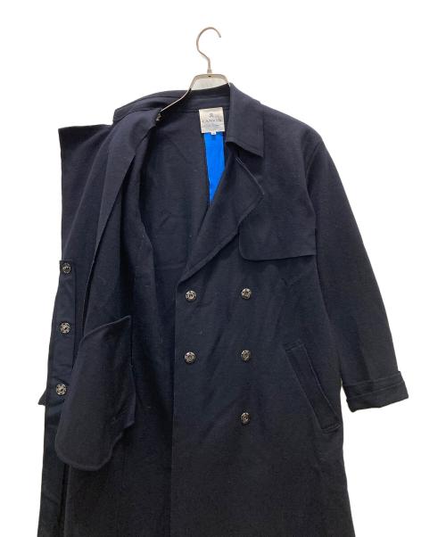 LANVIN en Bleu（ランバンオンブルー）LANVIN en Bleu (ランバンオンブルー) ウールリバーコート ネイビー サイズ:36の古着・服飾アイテム