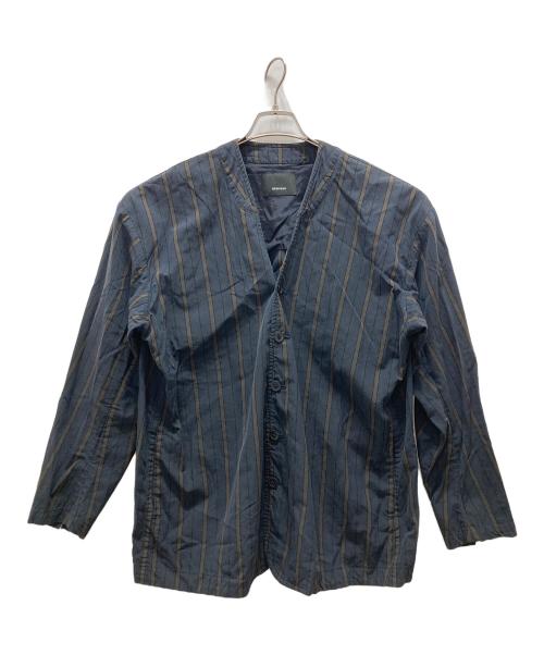 08sircus（ゼロエイトサーカス）08sircus (ゼロエイトサーカス) stripe overlapped cardigan ネイビー サイズ:5の古着・服飾アイテム