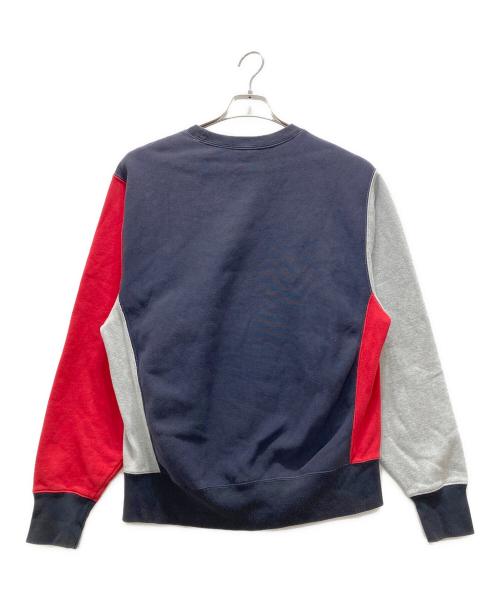 Champion REVERSE WEAVE（チャンピオン リバース ウィーブ）Champion REVERSE WEAVE (チャンピオン リバース ウィーブ) ランダムパネルリバースウィーブスウェット レッド×グレー サイズ:Mの古着・服飾アイテム