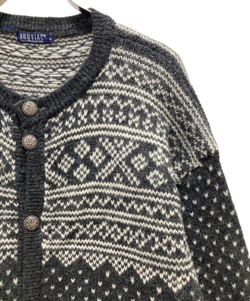 BOUVIAC（BOUVIAC）BOUVIAC (BOUVIAC) ノルディック ニットカーディガン グレー サイズ:Mの古着・服飾アイテム