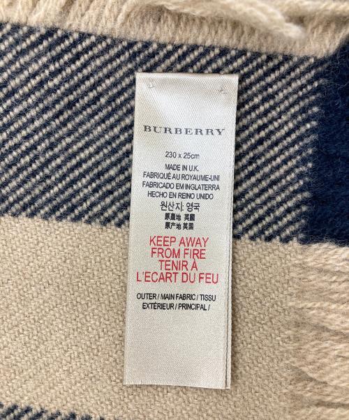 BURBERRY LONDON（バーバリーロンドン）BURBERRY LONDON (バーバリーロンドン) サイドフリンジマフラー ベージュ サイズ:230×25cmの古着・服飾アイテム