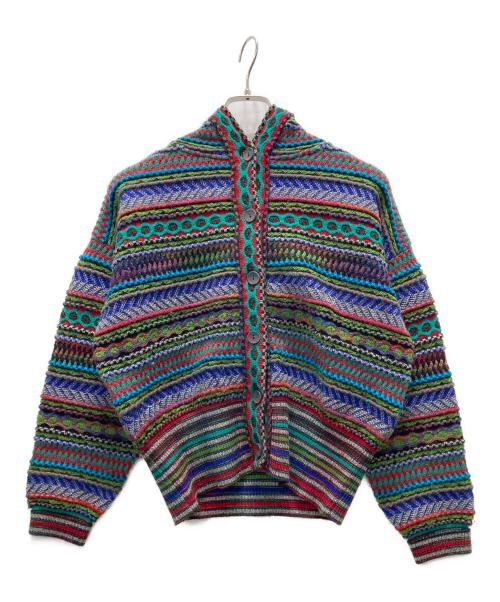 missoni（ミッソーニ）MISSONI (ミッソーニ) マルチニットパーカー グリーン サイズ:表記なしの古着・服飾アイテム