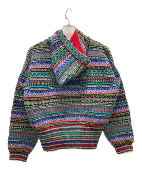 missoni（ミッソーニ）MISSONI (ミッソーニ) マルチニットパーカー グリーン サイズ:表記なしの古着・服飾アイテム