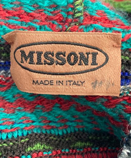 missoni（ミッソーニ）MISSONI (ミッソーニ) マルチニットパーカー グリーン サイズ:表記なしの古着・服飾アイテム