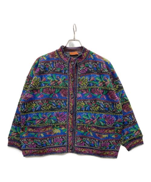 missoni（ミッソーニ）MISSONI (ミッソーニ) マルチニットカーディガン パープル サイズ:表記なしの古着・服飾アイテム