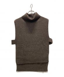 mizuiro-ind（ミズイロインド）の古着「ニットベスト」｜ブラウン
