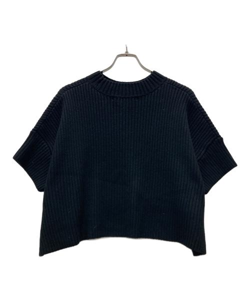 mizuiro-ind（ミズイロインド）mizuiro-ind (ミズイロインド) S/Sリブニット ブラック サイズ:表記サイズ無しの古着・服飾アイテム