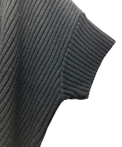 mizuiro-ind（ミズイロインド）mizuiro-ind (ミズイロインド) S/Sリブニット ブラック サイズ:表記サイズ無しの古着・服飾アイテム