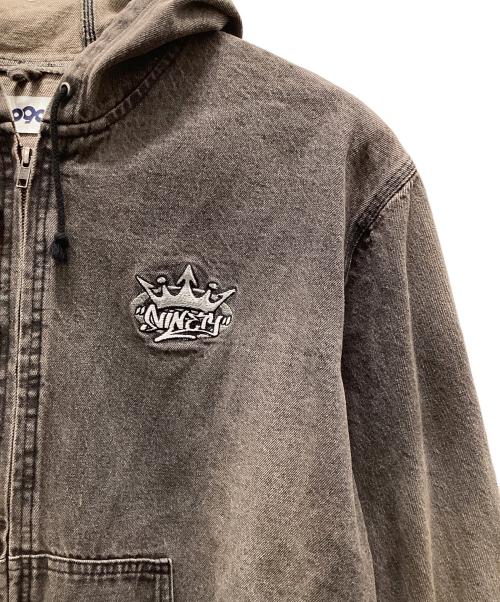 9090（9090）9090 (9090) キングロゴバギー デニムフーディ グレー サイズ:XLの古着・服飾アイテム