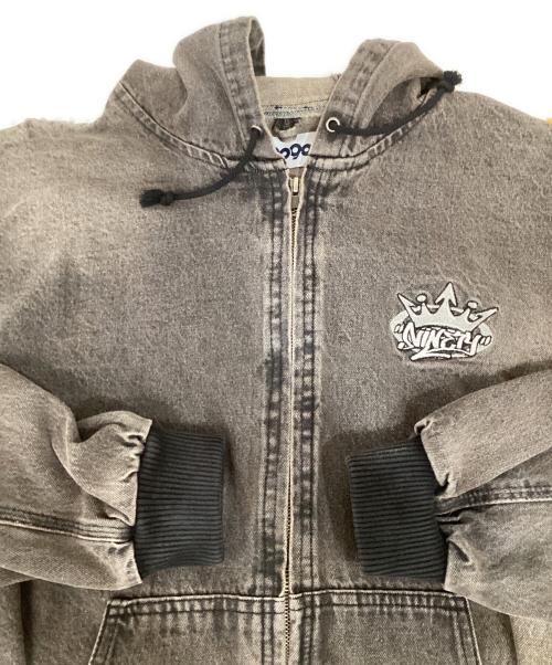 9090（9090）9090 (9090) キングロゴバギー デニムフーディ グレー サイズ:XLの古着・服飾アイテム