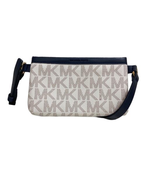 MICHAEL KORS（マイケル・コース）MICHAEL KORS (マイケルコース) ウエストポーチ ホワイト×ネイビーの古着・服飾アイテム
