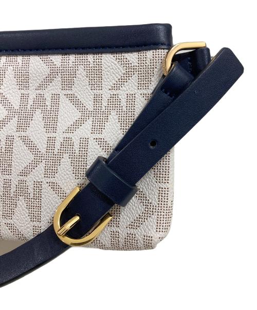 MICHAEL KORS（マイケル・コース）MICHAEL KORS (マイケルコース) ウエストポーチ ホワイト×ネイビーの古着・服飾アイテム