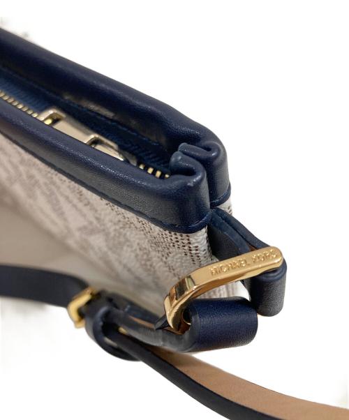 MICHAEL KORS（マイケル・コース）MICHAEL KORS (マイケルコース) ウエストポーチ ホワイト×ネイビーの古着・服飾アイテム