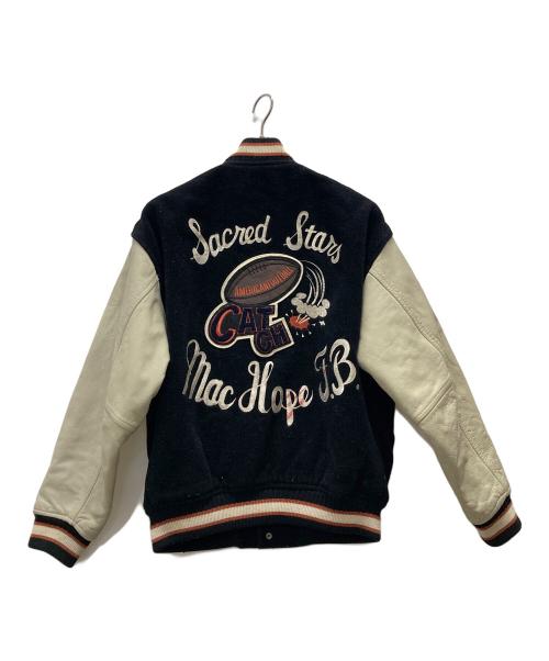 MAC HOPE（マックホープ）MAC HOPE (マックホープ) レザー袖スタジャン ブラック サイズ:Lの古着・服飾アイテム