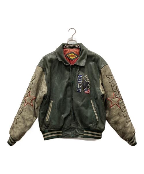 WEE LEE（ウィー・リー）WEE LEE (ウィー・リー) レザージャケット グリーン サイズ:40の古着・服飾アイテム