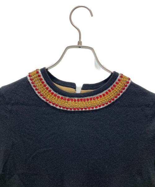 TOGA ARCHIVES（トーガアーカイブス）TOGA ARCHIVES (トーガアーカイブス) カシミヤ混ビジューニット ブラック サイズ:Mの古着・服飾アイテム