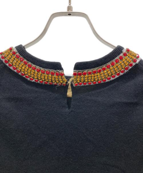 TOGA ARCHIVES（トーガアーカイブス）TOGA ARCHIVES (トーガアーカイブス) カシミヤ混ビジューニット ブラック サイズ:Mの古着・服飾アイテム