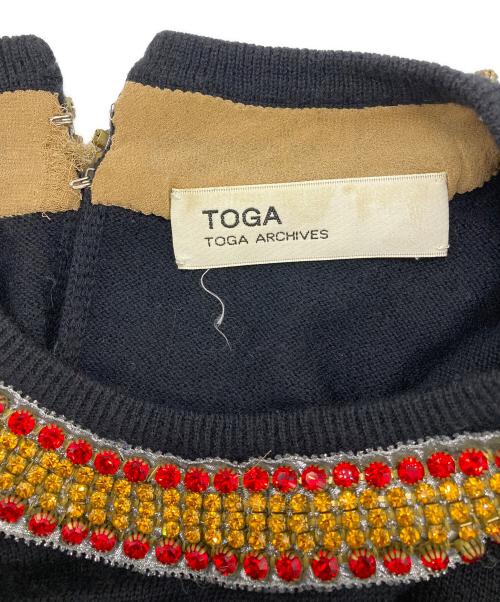 TOGA ARCHIVES（トーガアーカイブス）TOGA ARCHIVES (トーガアーカイブス) カシミヤ混ビジューニット ブラック サイズ:Mの古着・服飾アイテム