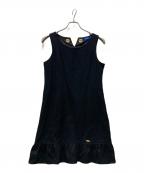 BLUE LABEL CRESTBRIDGEブルーレーベルクレストブリッジ）の古着「ノースリーブウールワンピース」｜ブラック