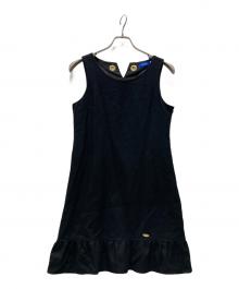 BLUE LABEL CRESTBRIDGE（ブルーレーベルクレストブリッジ）の古着「ノースリーブウールワンピース」｜ブラック