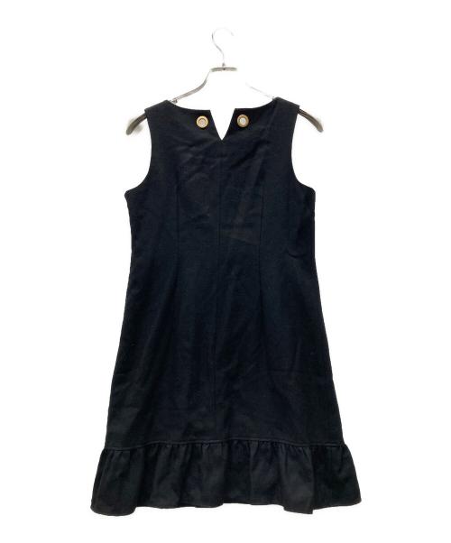 BLUE LABEL CRESTBRIDGE（ブルーレーベルクレストブリッジ）BLUE LABEL CRESTBRIDGE (ブルーレーベルクレストブリッジ) ノースリーブウールワンピース ブラック サイズ:38の古着・服飾アイテム