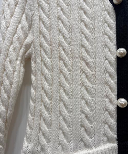 Apuweiser-riche（アプワイザーリッシェ）Apuweiser-riche (アプワイザーリッシェ) ケーブルカーデドッキングワンピース ホワイト×ブラック サイズ:1の古着・服飾アイテム