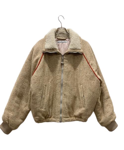 Acne studios（アクネ ストゥディオス）ACNE STUDIOS (アクネ ストゥディオス) ツイードボンバージャケット ブラウン サイズ:46の古着・服飾アイテム