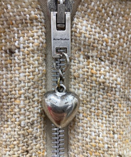 Acne studios（アクネ ストゥディオス）ACNE STUDIOS (アクネ ストゥディオス) ツイードボンバージャケット ブラウン サイズ:46の古着・服飾アイテム