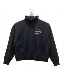 CHAOS FISHING CLUB（カオスフィッシングクラブ）の古着「LOGO HALF ZIP SWEAT SHIRT」｜ブラック