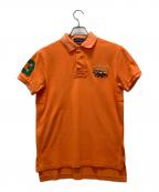 POLO RALPH LAURENポロ・ラルフローレン）の古着「3連ロゴポロシャツ」｜オレンジ