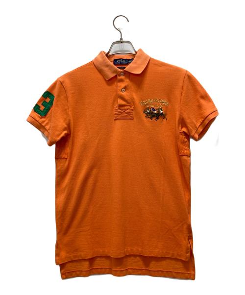 POLO RALPH LAUREN（ポロ・ラルフローレン）POLO RALPH LAUREN (ポロ・ラルフローレン) 3連ロゴポロシャツ オレンジ サイズ:Sの古着・服飾アイテム