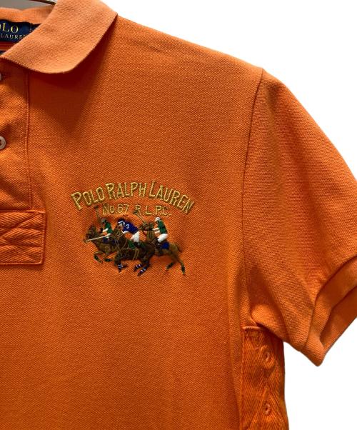 POLO RALPH LAUREN（ポロ・ラルフローレン）POLO RALPH LAUREN (ポロ・ラルフローレン) 3連ロゴポロシャツ オレンジ サイズ:Sの古着・服飾アイテム