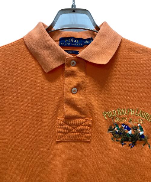 POLO RALPH LAUREN（ポロ・ラルフローレン）POLO RALPH LAUREN (ポロ・ラルフローレン) 3連ロゴポロシャツ オレンジ サイズ:Sの古着・服飾アイテム