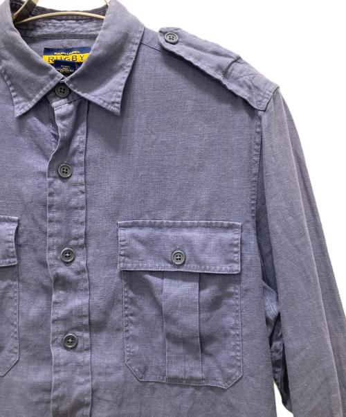 RALPH LAUREN RUGBY（ラルフローレンラグビー）RALPH LAUREN RUGBY (ラルフローレンラグビー) リネンシャツ ネイビー サイズ:Sの古着・服飾アイテム