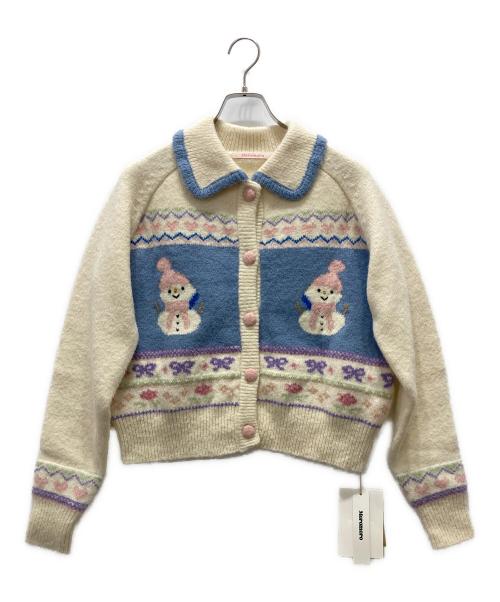 MOROMORO（モロモロ）moromoro (モロモロ) ニットカーディガン アイボリーの古着・服飾アイテム