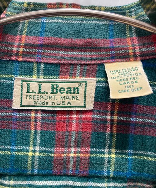L.L.Bean（エルエルビーン）L.L.Bean (エルエルビーン) 80's チェックネルシャツ グリーン サイズ:Lの古着・服飾アイテム