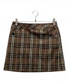 BURBERRY BLUE LABELバーバリーロンドンブルーレーベル）の古着「ミニスカート」｜ブラウン