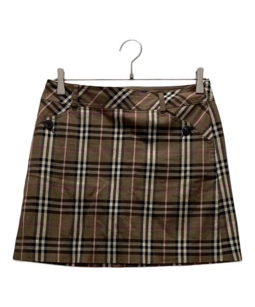 BURBERRY BLUE LABEL（バーバリーロンドンブルーレーベル）BURBERRY BLUE LABEL (バーバリーロンドンブルーレーベル) ミニスカート ブラウン サイズ:38の古着・服飾アイテム