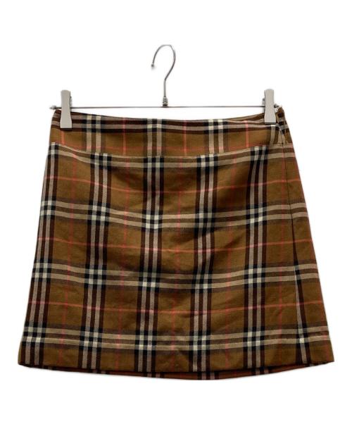 BURBERRY BLUE LABEL（バーバリーロンドンブルーレーベル）BURBERRY BLUE LABEL (バーバリーロンドンブルーレーベル) ミニスカート ブラウン サイズ:36の古着・服飾アイテム